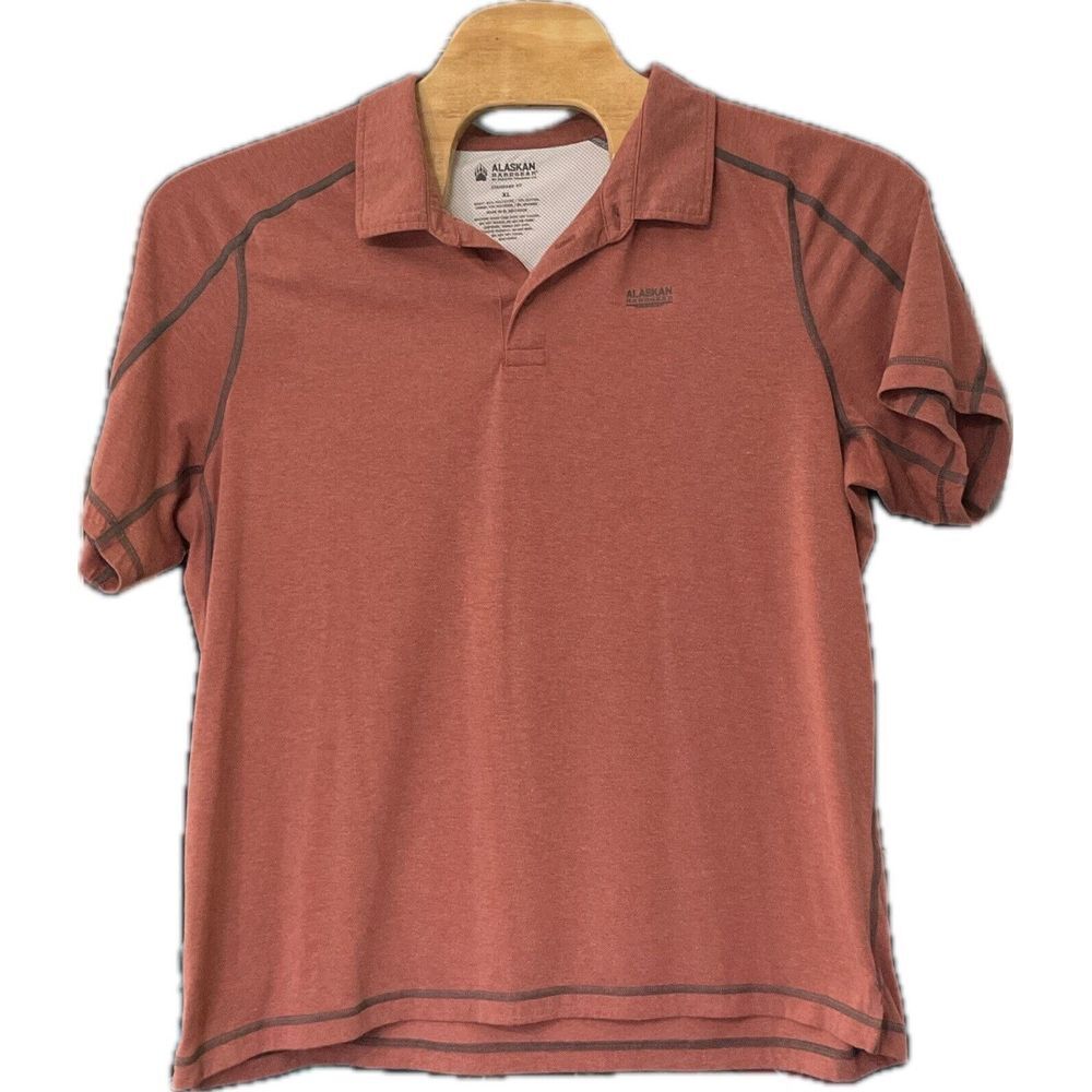 Duluth Alaskan Hardgear Fishing Mens XL Rust Red Vented‎ Polo Shirt Outdoor
